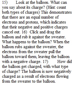 Static Electricity Lab Report